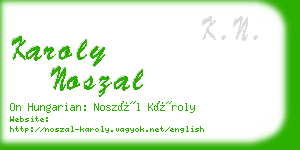 karoly noszal business card